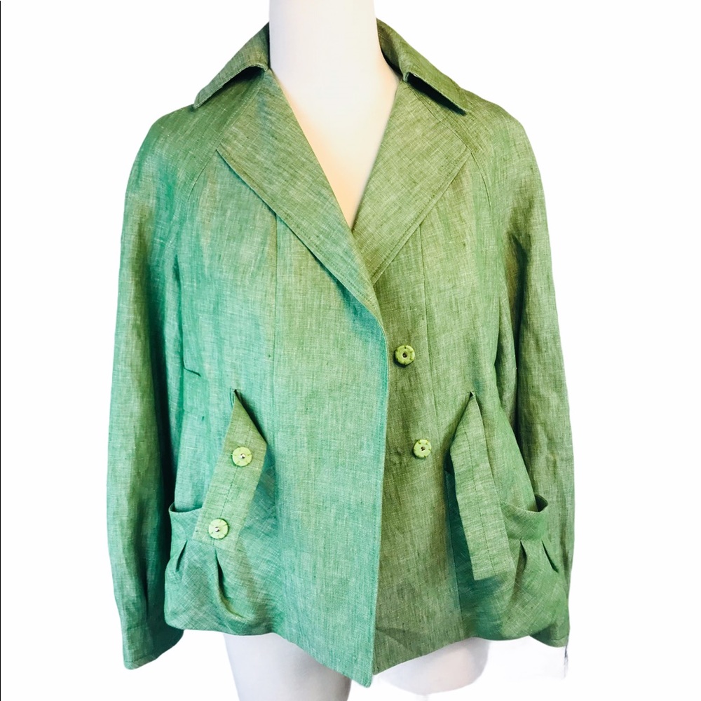 Luca Luca Couture Linen Blazer Made in Italy US/10 - Picture 7 of 12